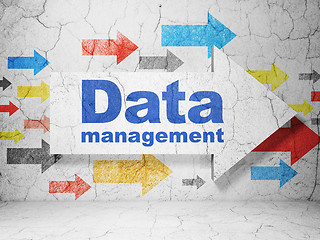 Image showing Data concept: arrow Data Management on grunge wall background