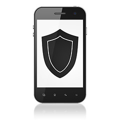 Image showing Security concept: Shield on smartphone
