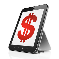 Image showing Currency concept: Dollar on tablet pc computer