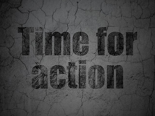 Image showing Timeline concept: Time for Action on grunge wall background