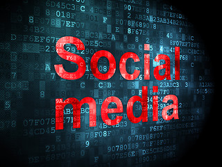 Image showing Social network concept: Social Media on digital background