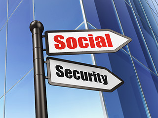 Image showing Security concept: Social Security on Building background