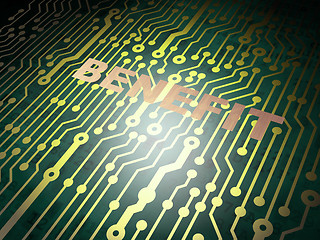 Image showing Finance concept: circuit board with Benefit