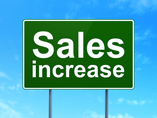 Image showing Marketing concept: Sales Increase on road sign background