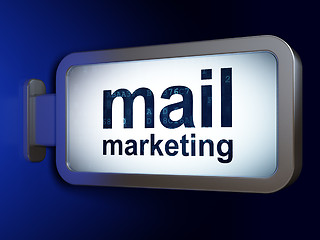 Image showing Advertising concept: Mail Marketing on billboard background