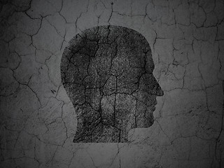 Image showing Finance concept: Head on grunge wall background