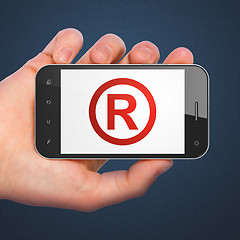 Image showing Law concept: Registered on smartphone