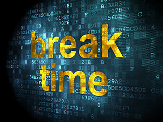 Image showing Timeline concept: Break Time on digital background