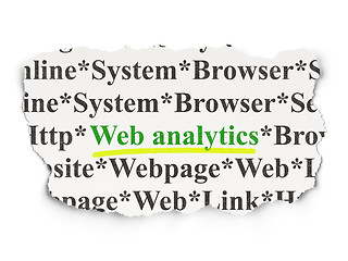 Image showing Web development concept: Web Analytics on Paper background