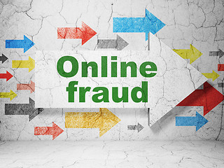 Image showing Security concept: arrow Online Fraud on grunge wall background