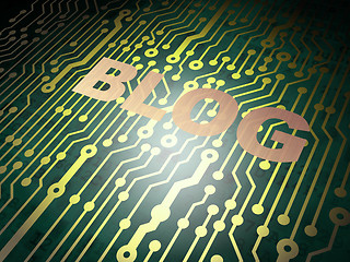 Image showing Web development concept: circuit board with Blog