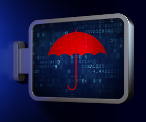 Image showing Privacy concept: Umbrella on billboard background
