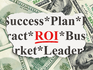 Image showing Finance concept: ROI on Money background