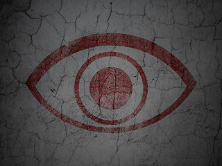 Image showing Safety concept: Eye on grunge wall background