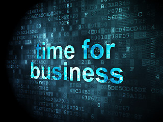 Image showing Time concept: Time for Business on digital background