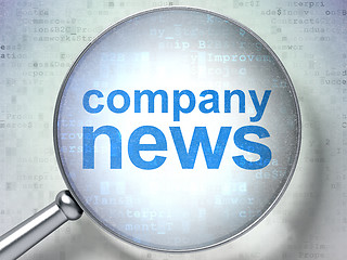 Image showing News concept: Company News with optical glass