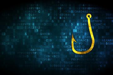 Image showing Privacy concept: Fishing Hook on digital background