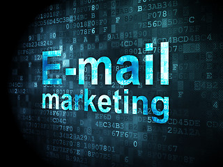 Image showing Advertising concept: E-mail Marketing on digital background