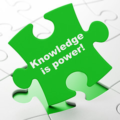 Image showing Education concept: Knowledge Is power! on puzzle background