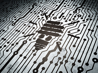 Image showing Finance concept: circuit board with Energy Saving Lamp