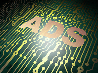 Image showing Marketing concept: circuit board with Ads