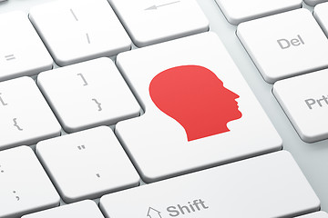 Image showing Education concept: Head on computer keyboard background