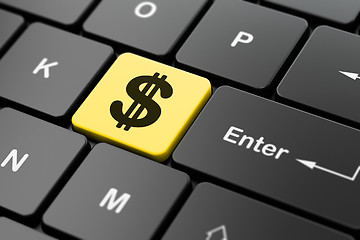 Image showing Currency concept: Dollar on computer keyboard background