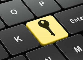 Image showing Safety concept: Key on computer keyboard background