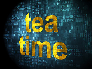 Image showing Time concept: Tea Time on digital background