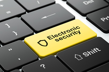 Image showing Protection concept: Shield and Electronic Security on keyboard