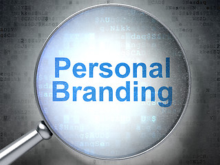 Image showing Marketing concept: Personal Branding with optical glass