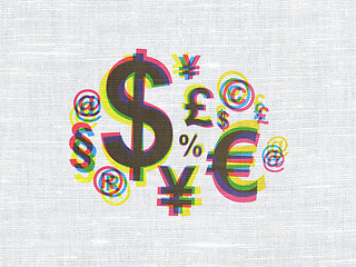 Image showing Business concept: Finance Symbol on fabric texture background