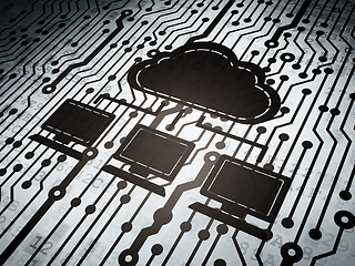 Image showing Cloud networking concept: circuit board with Cloud Network