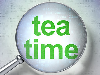 Image showing Timeline concept: Tea Time with optical glass