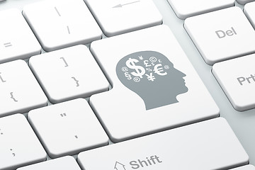 Image showing Finance concept: Head With Finance Symbol on keyboard