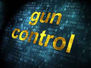 Image showing Protection concept: Gun Control on digital background