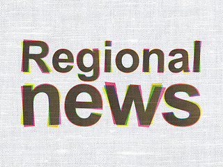 Image showing Regional News on fabric texture background