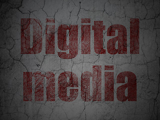 Image showing Advertising concept: Digital Media on grunge wall background