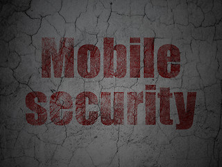 Image showing Protection concept: Mobile Security on grunge wall background