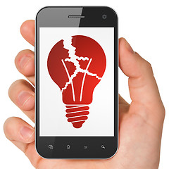 Image showing Business concept: Light Bulb on smartphone