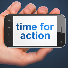 Image showing Time concept: Time for Action on smartphone