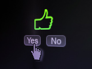 Image showing Social network concept: Like on digital computer screen