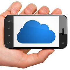 Image showing Cloud networking concept: Cloud on smartphone