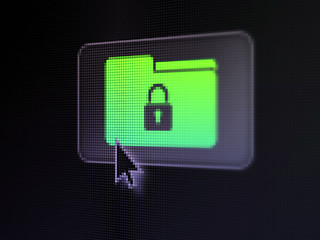 Image showing Business concept: Folder With Lock on digital button background