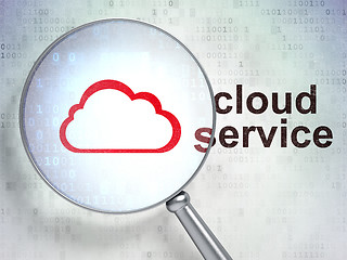 Image showing Cloud computing concept: Cloud and Cloud Service with glass