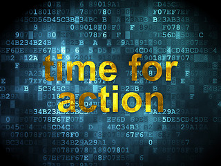 Image showing Timeline concept: Time for Action on digital background