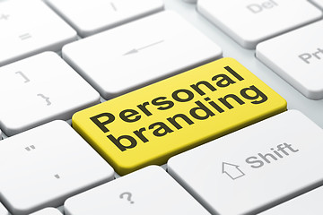 Image showing Marketing concept: Personal Branding on keyboard background