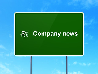 Image showing News concept: Company News and Finance Symbol on road sign