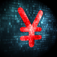 Image showing Currency concept: Yen on digital background