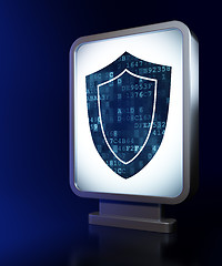 Image showing Privacy concept: Shield on billboard background